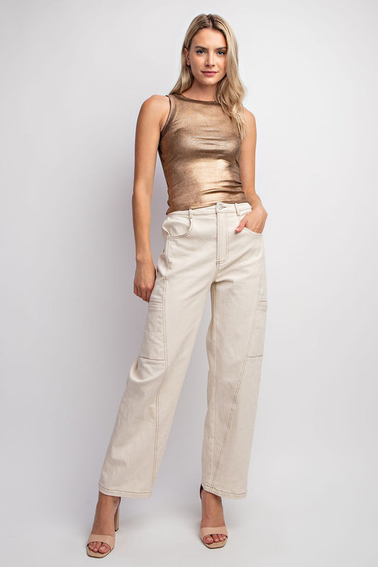 Metallic basic top