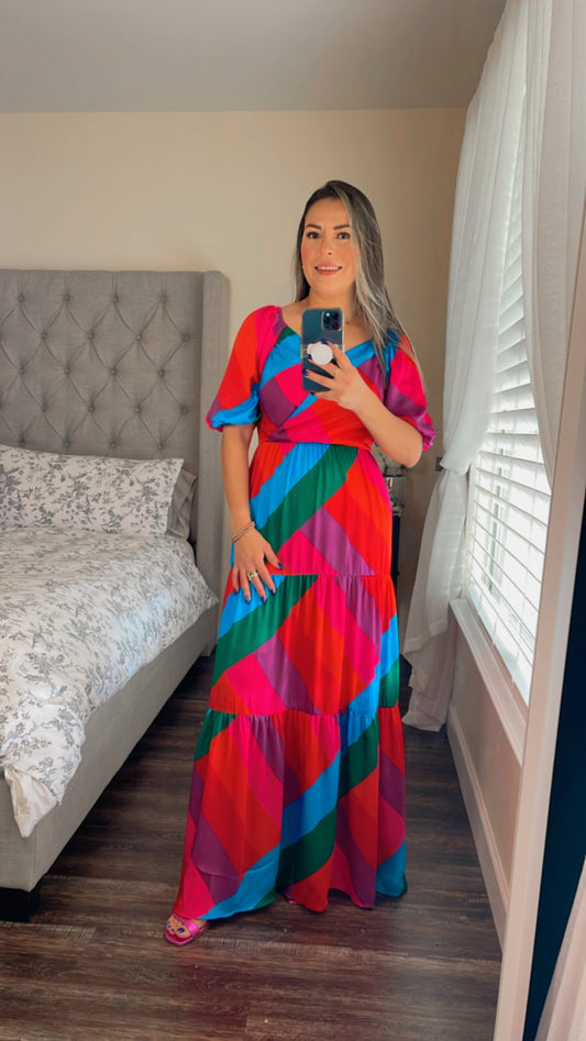 Rainbow maxi dress